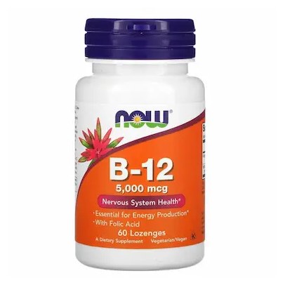 Vitamina B12 5000MCG 60 Pastilhas – Now Foods
