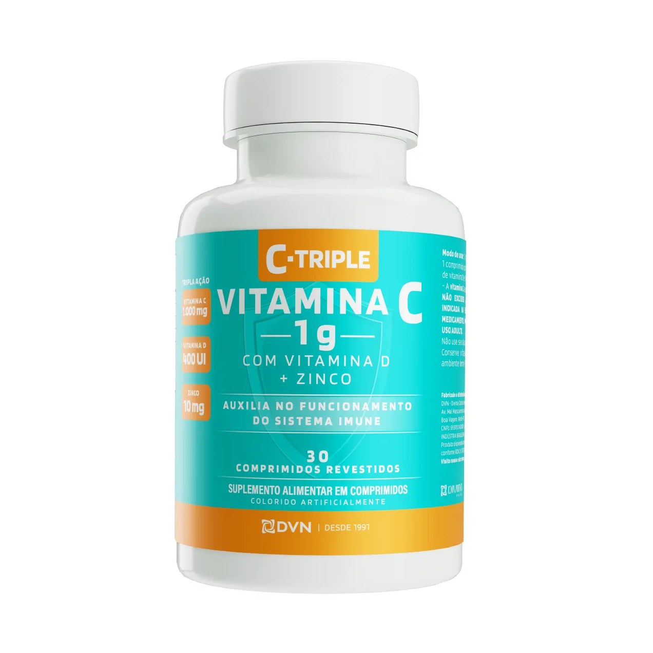 Vitamina C C-Triple Tripla Ação 1g 30 comprimidos