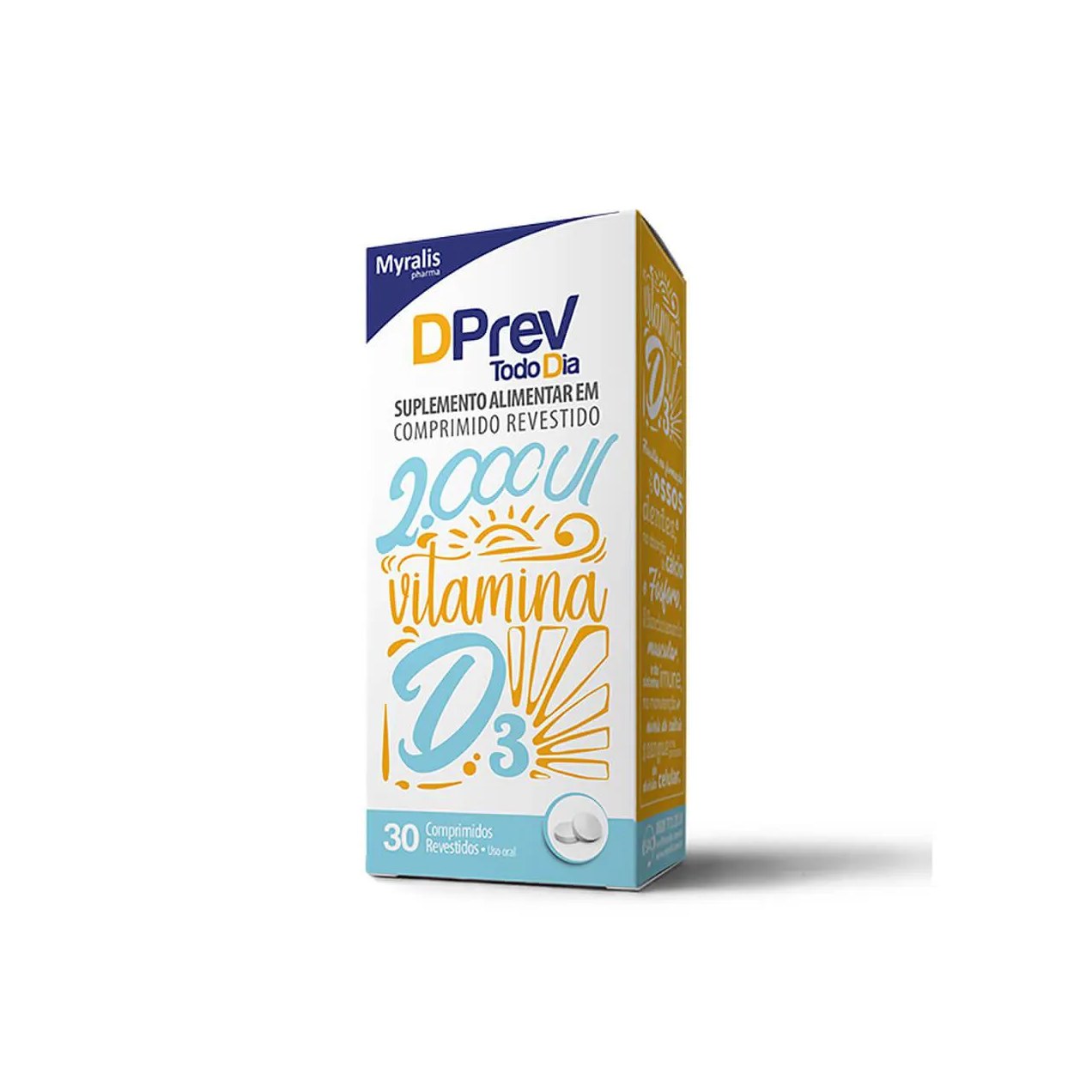 Vitamina D 2.000UI DPrev Todo Dia 30 comprimidos